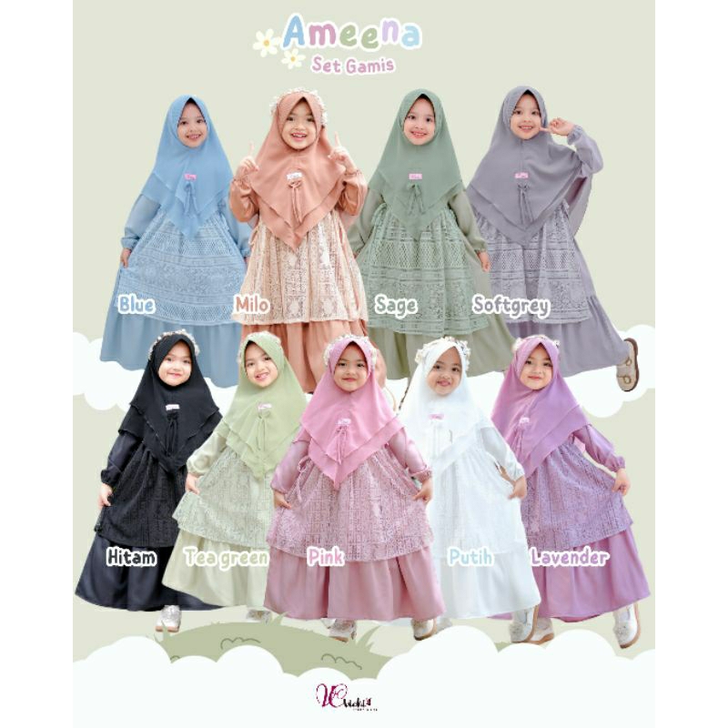 Gamis Bruklat Malika / Gamis set outer bruklat malika anak / Gamis Ameena Vichi / Gamis syari brukla