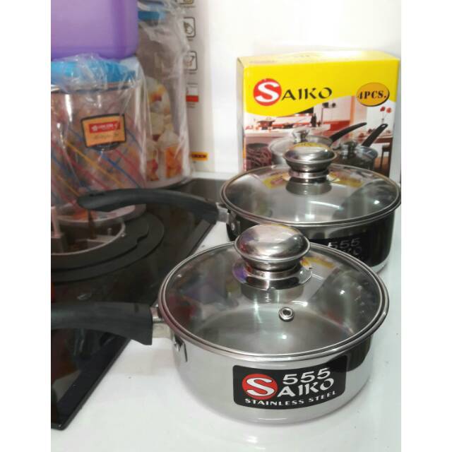Panci Saus Stainless / Panci Susu Stainless Tutup Kaca