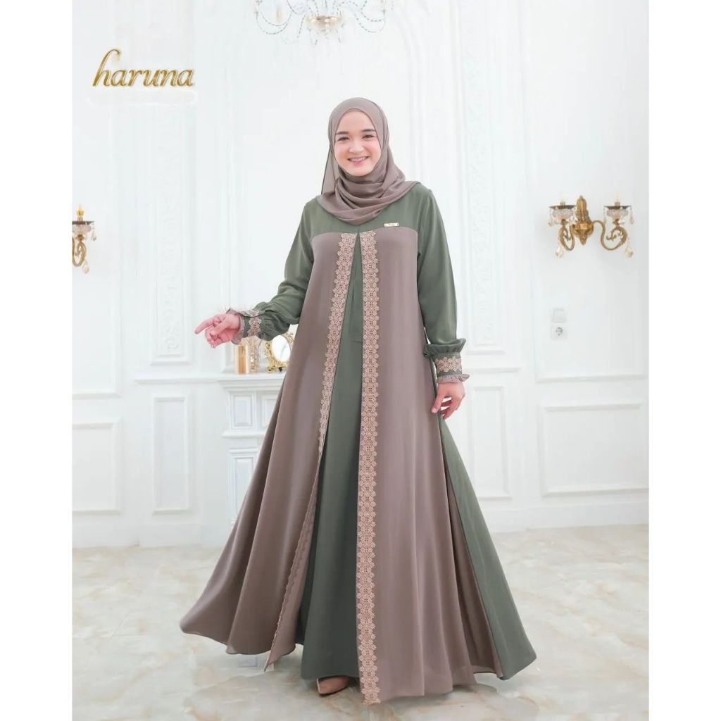 GAMIS FASHION WANITA TERBARU 2023 DRESS CERUTY BABYDOLL PREMIUM BAJU GAMIS PESTA MEWAH ELEGAN HARUNA DRESS 2 LAYAR MIX RENDA GAMIS  PAKAIN WANITA MUSLIMAH / BAJU BARU