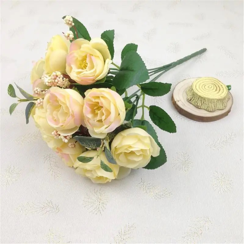 Bunga Piony Cream Putih Cabang 5/Artificial/Bunga Mawar Hias/B08/kuntum