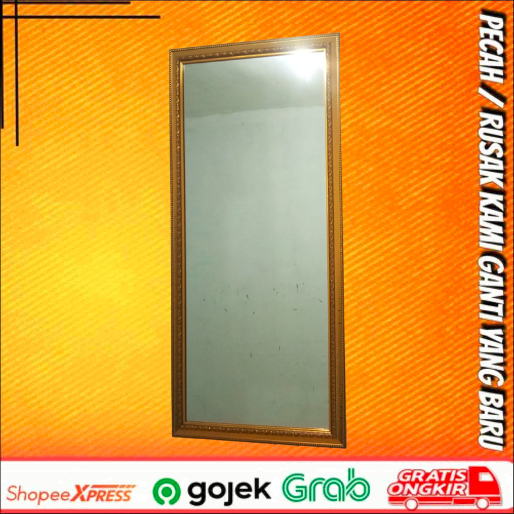 Kaca Cermin Dinding / Cermin Gantung Ukuran 50 x 100 Full Bingkai