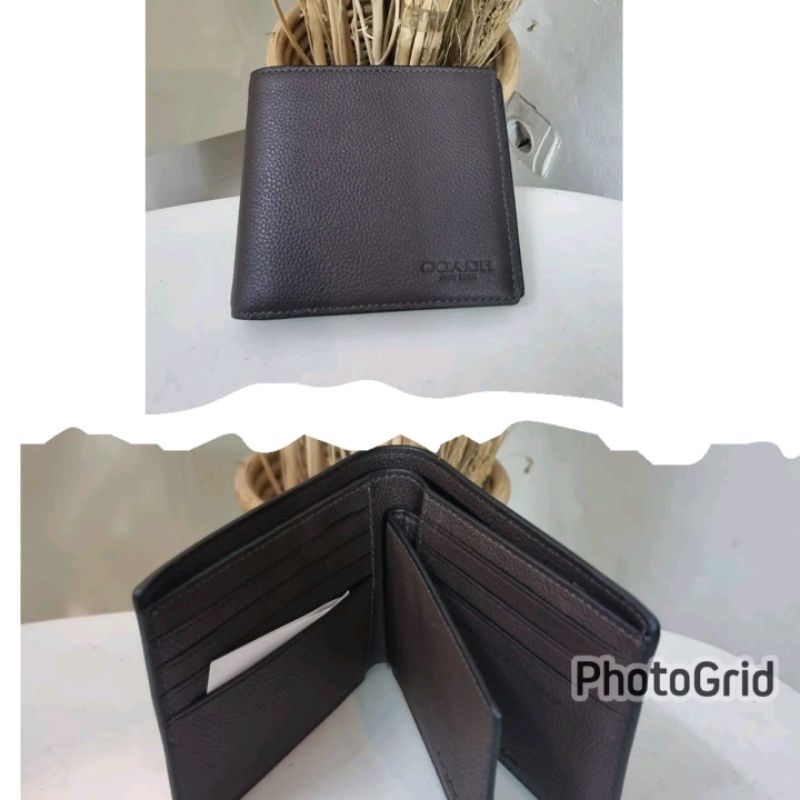 new dompet coach men wallet with Compact mahogany original
