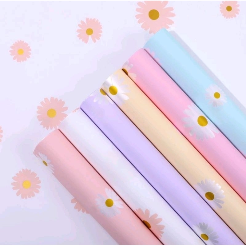 

(1Lembar)Kertas Cellophane Daisy/kertas Buket bunga/kertas bouquet daisy/kertas buket matahari warna pastel/flower wrapping paper