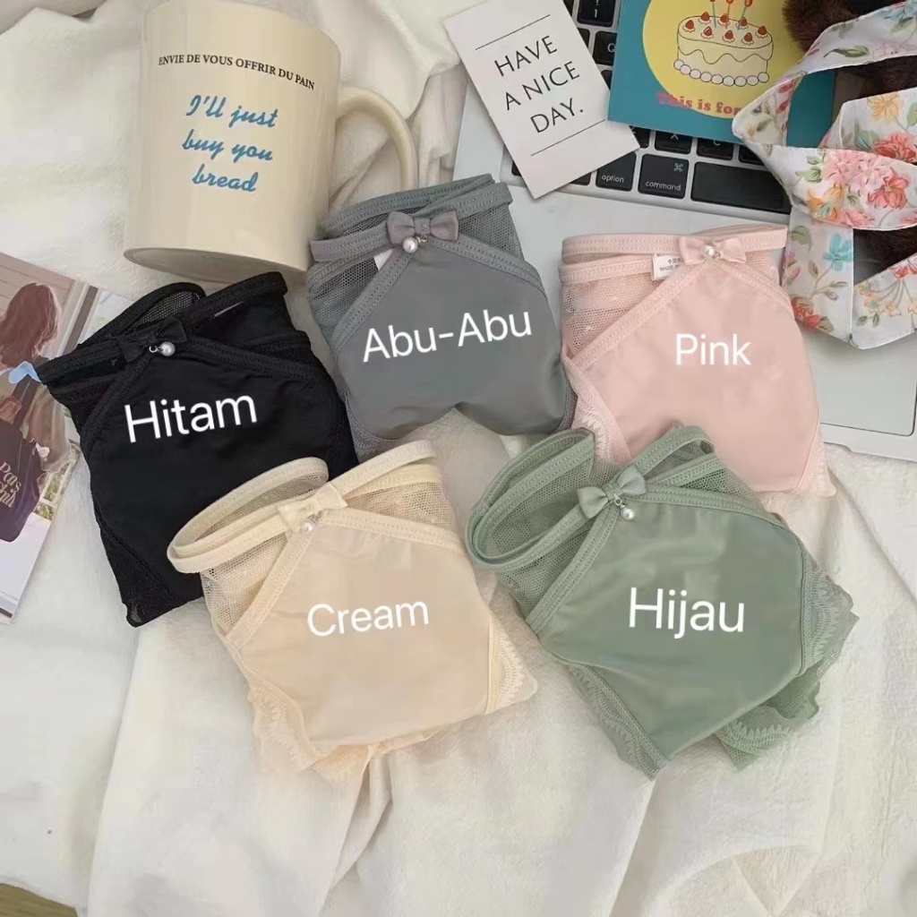 Celana Dalam Wanita Satin Premium Dihiasi renda 3729