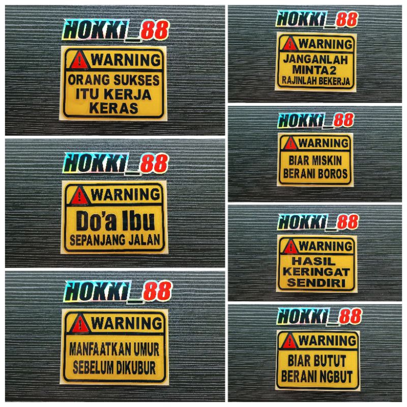 STIKER WARNING KATA KATA LUCU STICKER MOTOR CUTTING
