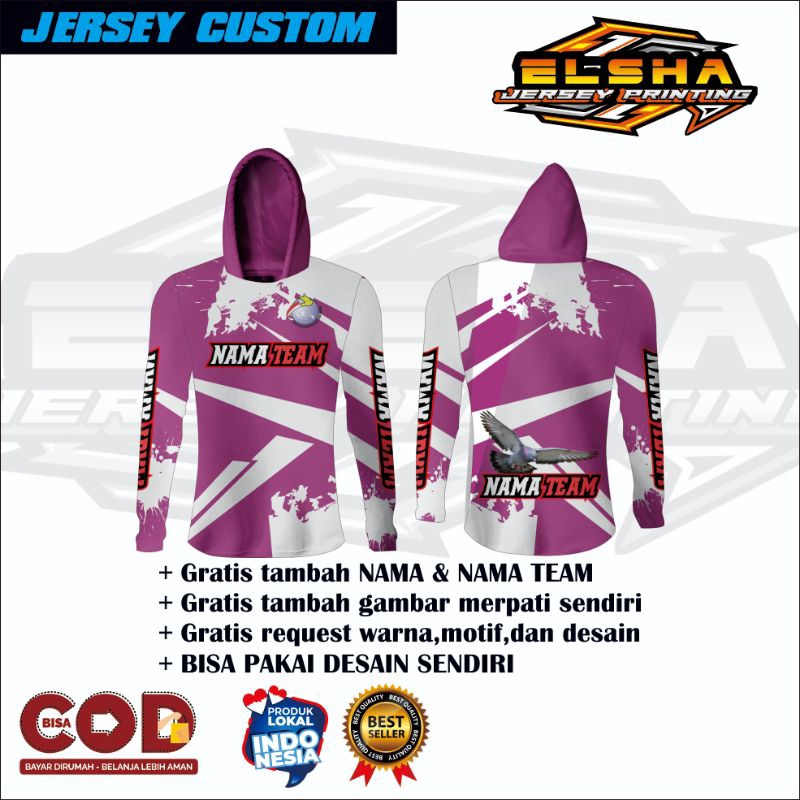 JERSEY MERPATI/JERSEY MERPATI BALAP/JERSEY MERPATI BEBAS DESAIN/JERSEY MERPATI KOLONG/JERSEY MERPATI