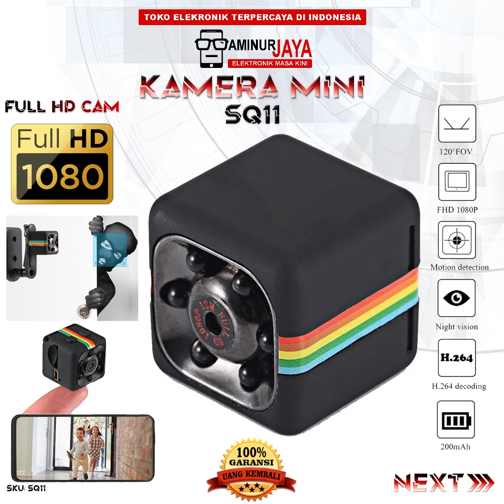 Mini Action Camera SQ11 Camcorder Spycam Kamera Indoor Outdoor CCTV Wireless Mini DV Pengintai Penga