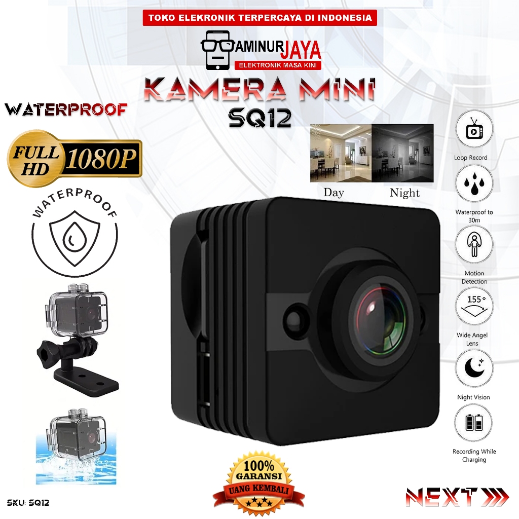 SQ12  Mini Camera HD 1080P Mini Kamera Wide Angle Waterproof Camera Mini DV Action Camera Sport SQ12