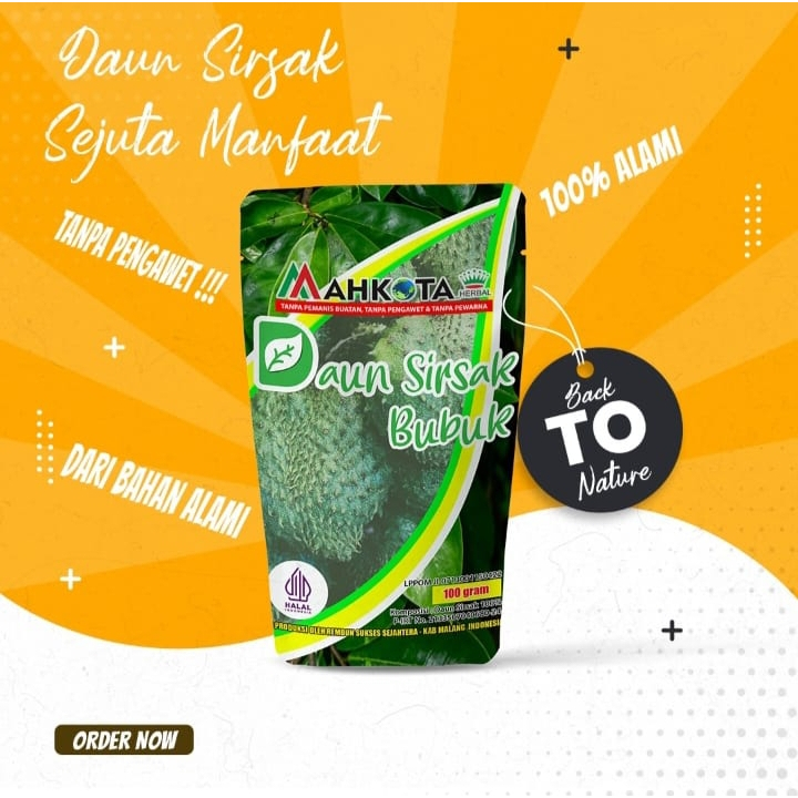 

Spesial Herbal Jamu daun Sirsak Instan Mahkota 100 Gram Alami