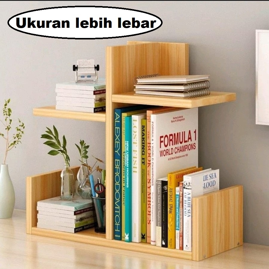 stand buku model cabang 4 / Wooden book holder / Penyangga buku kayu / rak buku