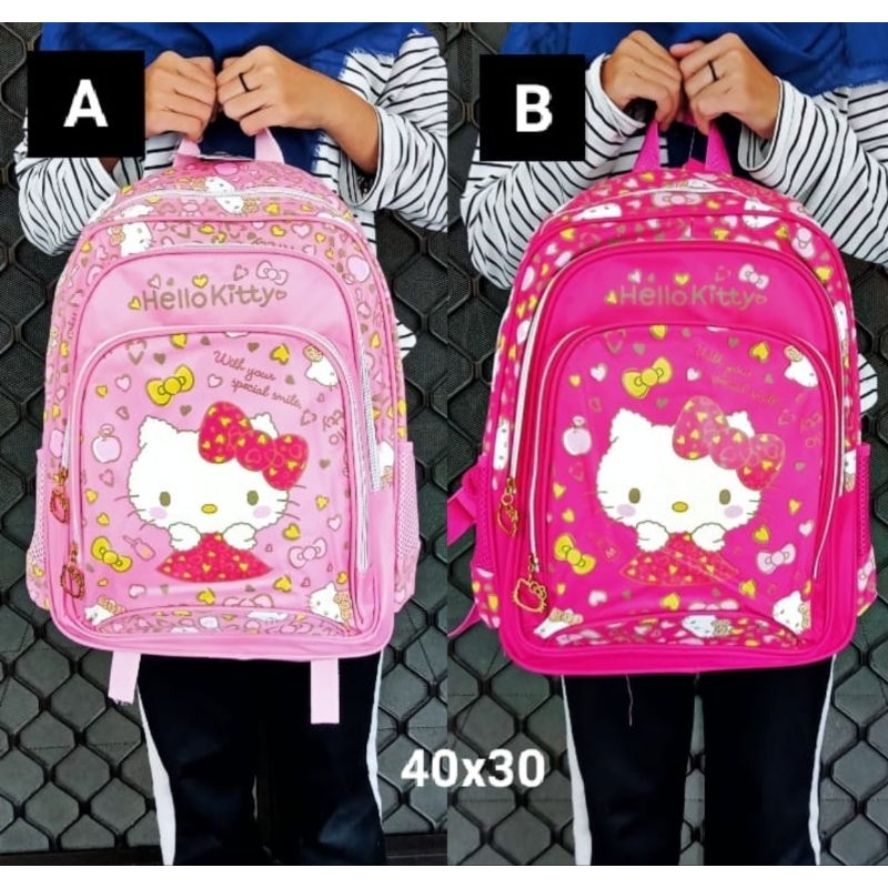 Tas Ransel besar Hello Kitty leopart Import