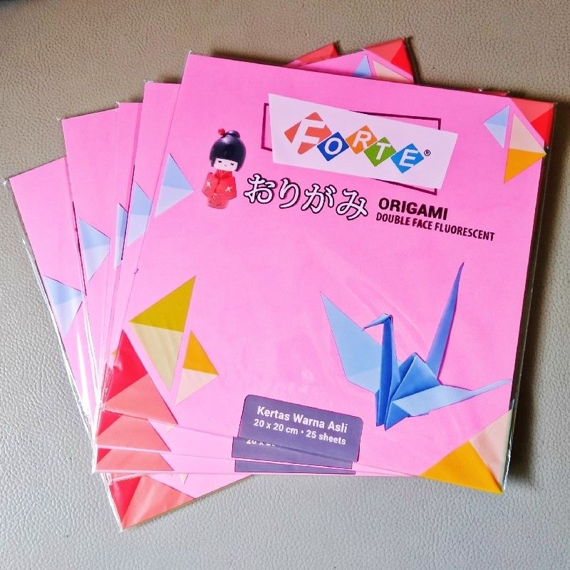 

Kertas Lipat / Origami Forte 14x14 16x16 18x18 20x20 cm isi 25 lembar double face fluorescent