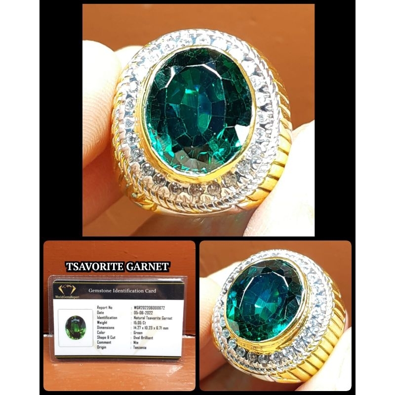 CINCIN PERMATA TSAVORITE GARNET + MEMO LAB