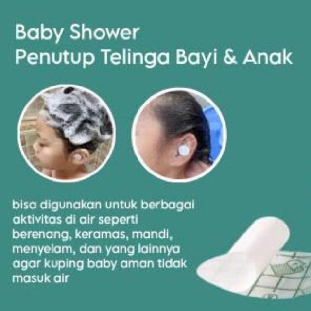 stiker penutup telinga ( SEPASANG ) / anti masuk air / ear patch / penutup kuping mandi /  penutup t