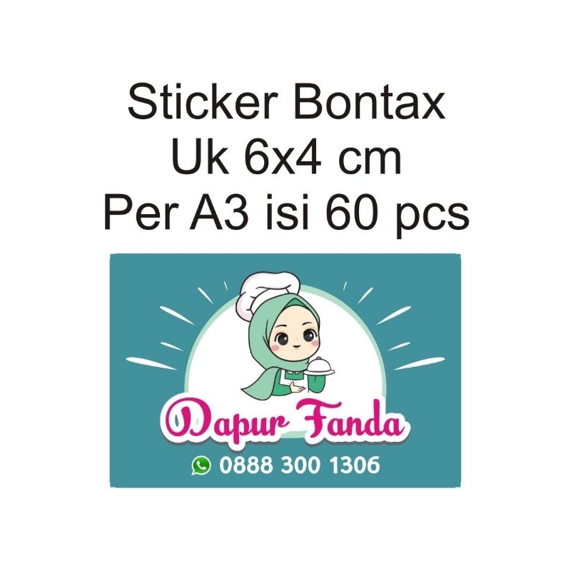 

isi 60 pcs Sticker label jualan makanan, custom desain