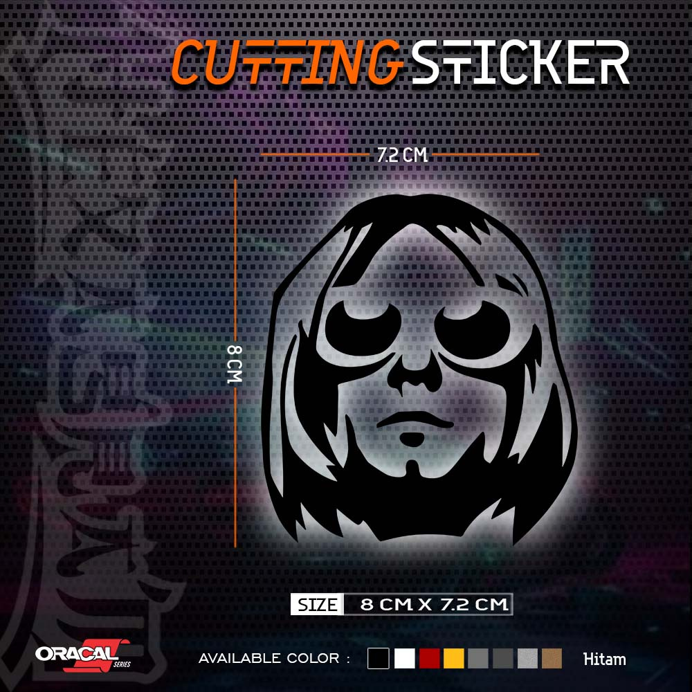 0151 Cutting Sticker Kurt Cobain Nirvana Siluet | Stiker Cutting Kurt Cobain | Kurt Cobain Siluet