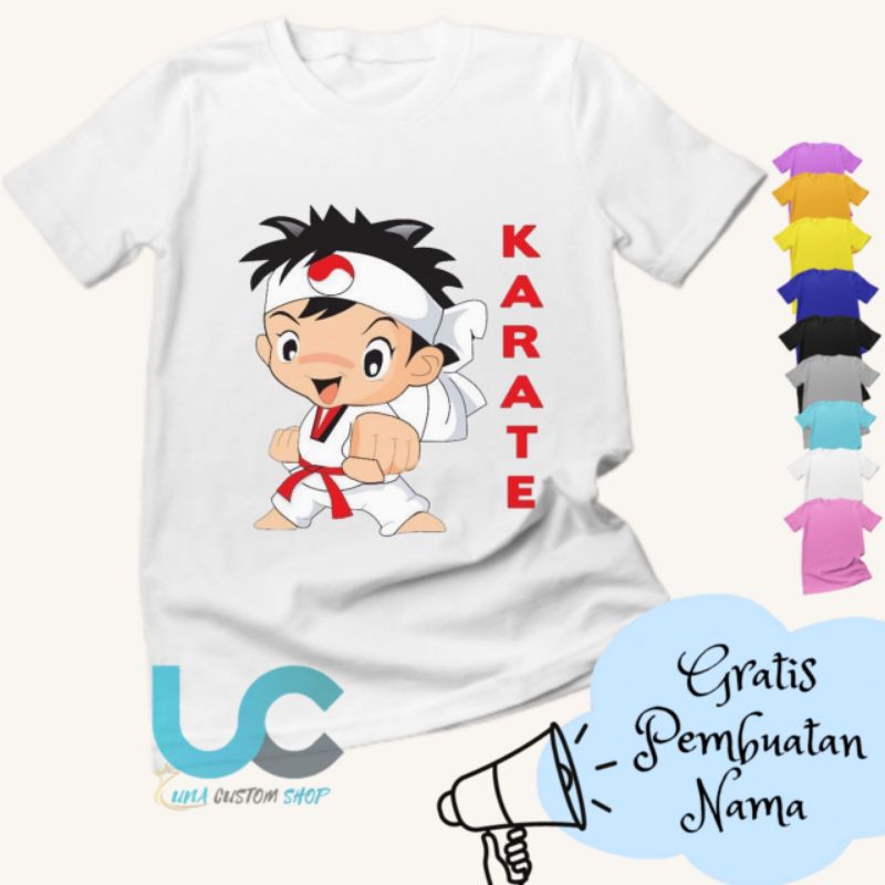 Kaos Karate Anak | Baju Karate Anak | Kaos Anak Sablon | Kaos Anak Custom Terbaru (FREE NAMA)