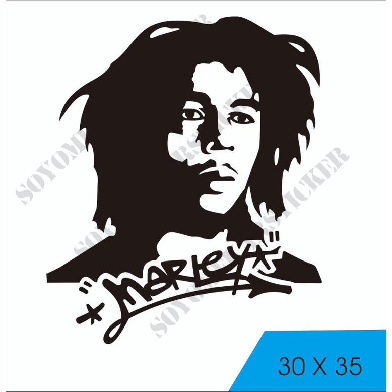 1363 STIKER MOBIL STICKER CUTTING BOB MARLEY