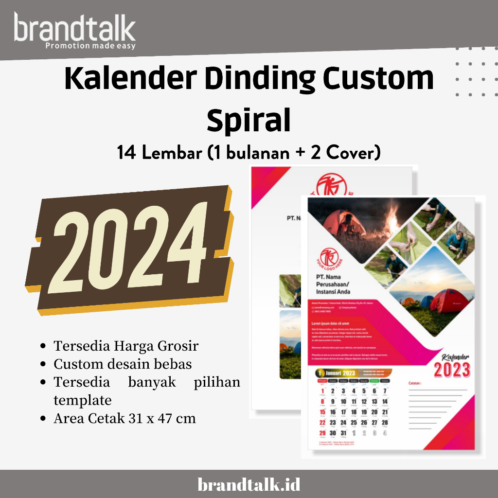 

Cetak Kalender Dinding Custom 2025 - Jilid Spiral - 14 lembar