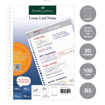 

Loose Leaf Faber Castell Notes B5 Isi Binder 50 Lembar dengan Ketebalan 100gsm dan 26 Holes