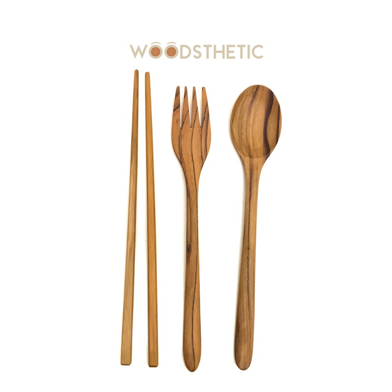 Set Alat Makan Kayu / Sendok Garpu Kayu / Cutlery Set