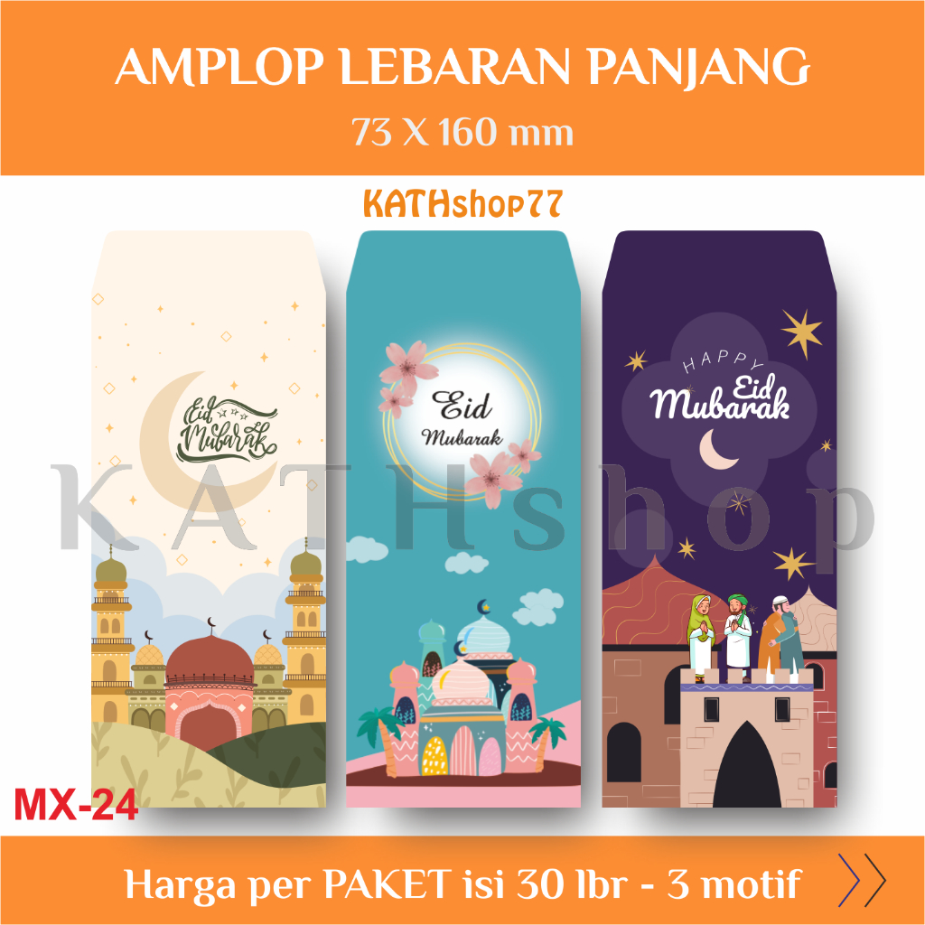 

KATHSHOP - AMPLOP TEBAL [30 lbr - 3 motif] Angpao THR Lebaran Idul Fitri EID MUBARAK