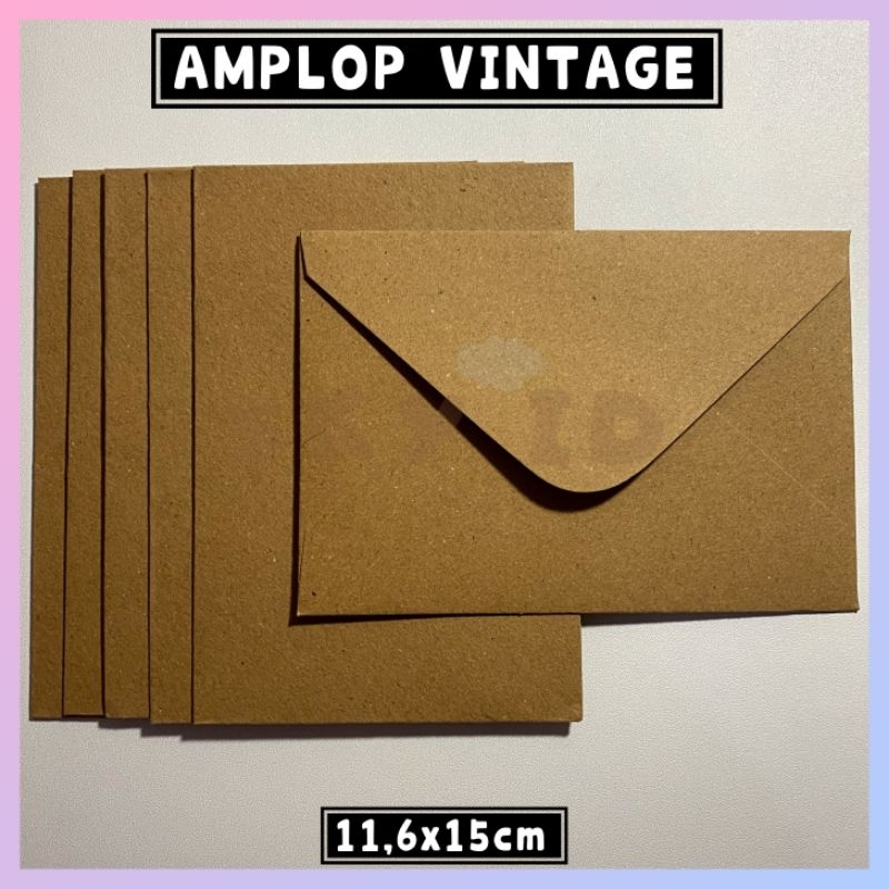 

[BACA DESKRIPSI] A6 AMPLOP VINTAGE KRAFT COKLAT UNTUK PACKING PHOTOCARD