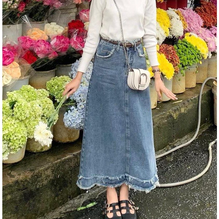 Valen Rok Span Jeans Premium Rok Rawis
