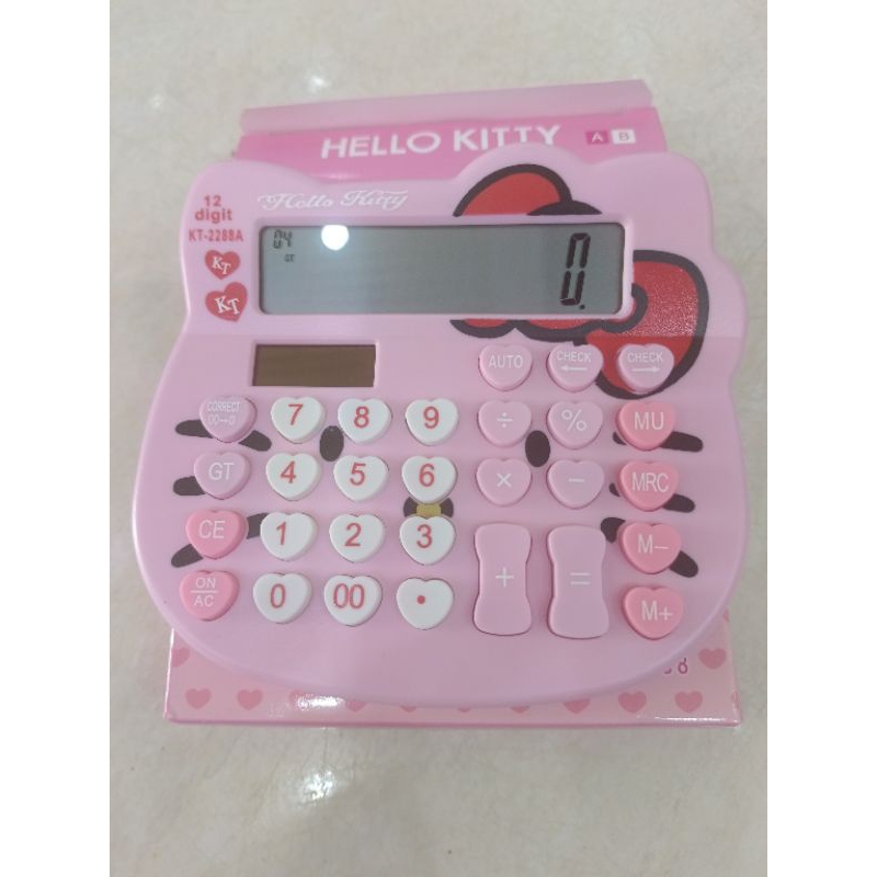 

kalkulator kepala hello kitty pink 12 digit KT-2288