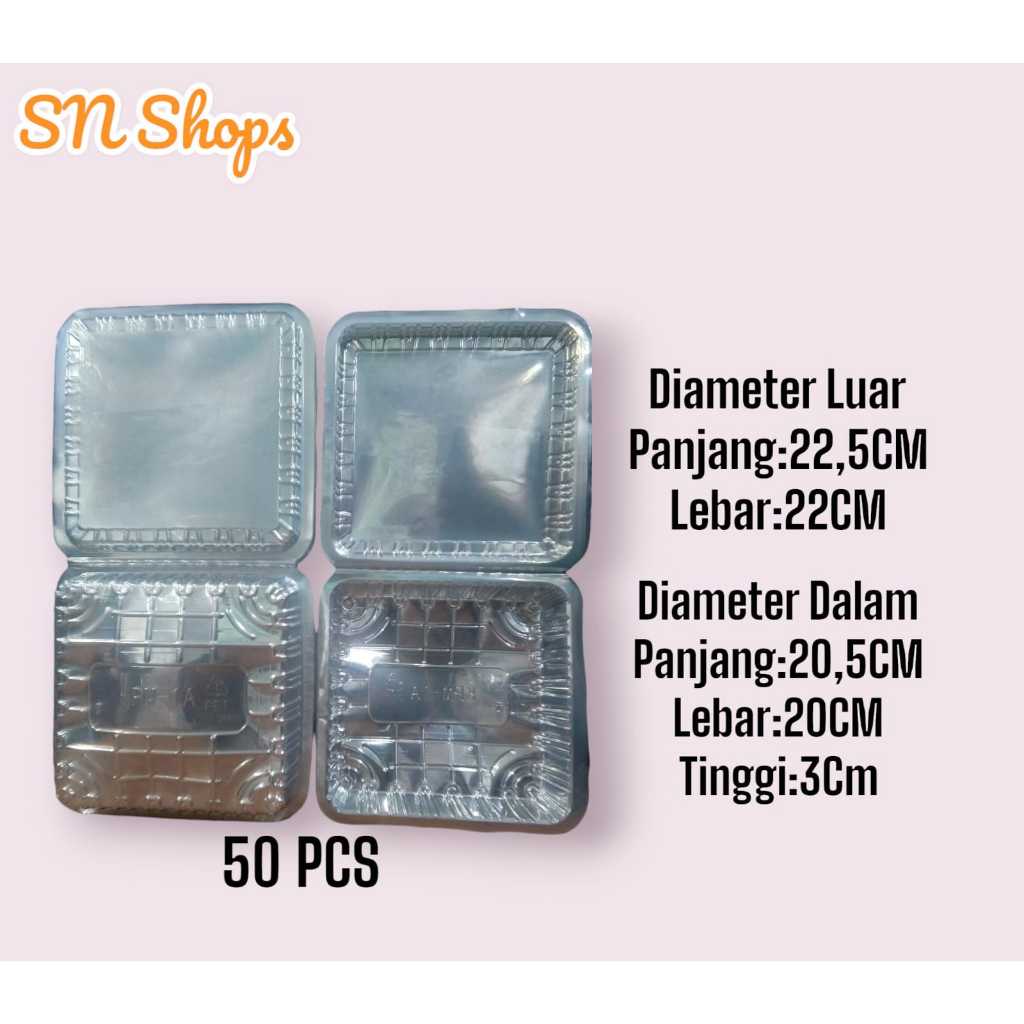 Mika plastik kotak 1A/mika bolu / mika Kotak kue Loyang 20x20