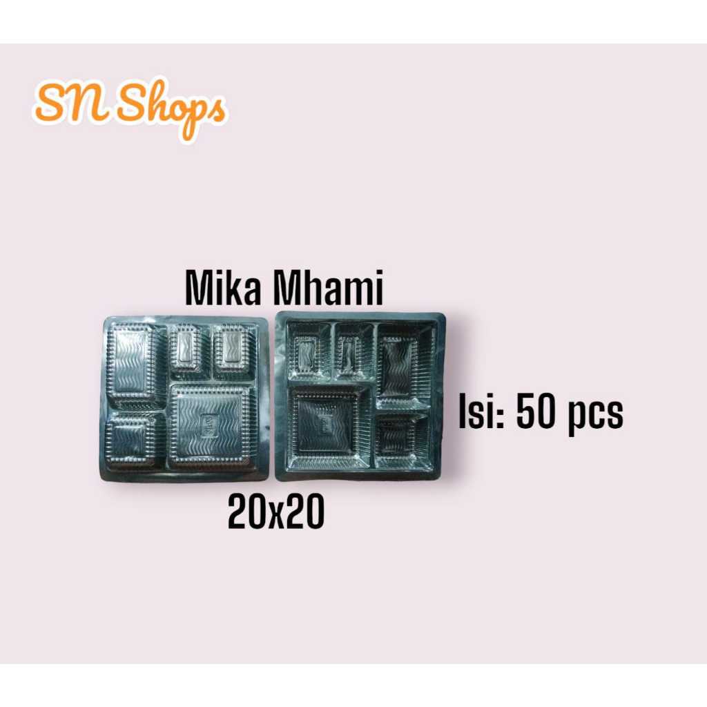 MIKA SEKAT 5 UKURAN 20X20 &MIKA UNTUK DALAM DUS KOTAK 20X20 KATERING & Sekat 4 UK 18X18 UNTUK DUS KO