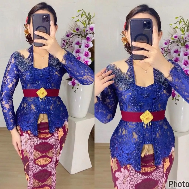 kebaya payet navy