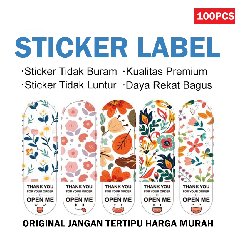 

100 pcs Stiker Panjang Label Open Me Sticker Thank You For Your Order/ Stickers Penyegelan Kotak