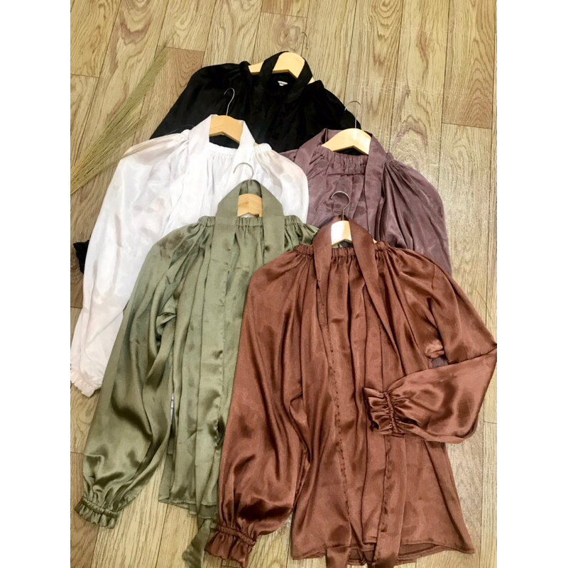 LORO BlOUSE SHIMMER SILK / BlOUSE KOREA / ELEGANT BLOUSE