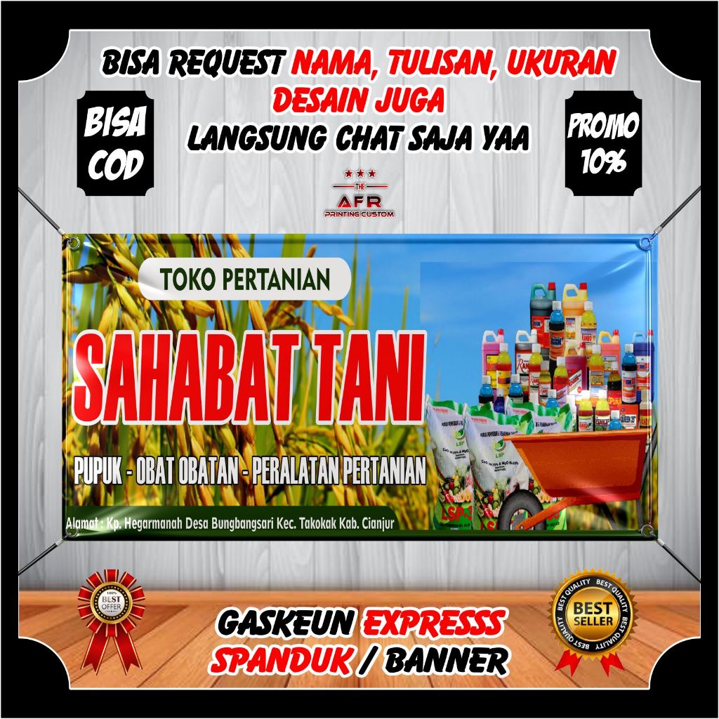 Spanduk Banner Backdrop Toko Pertanian - Banner Toko Tani Pertanian Toko Obat Tani