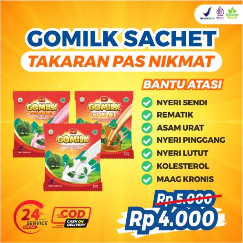 

GOMILK SASHET READY LENGKAP VARIAN RASA