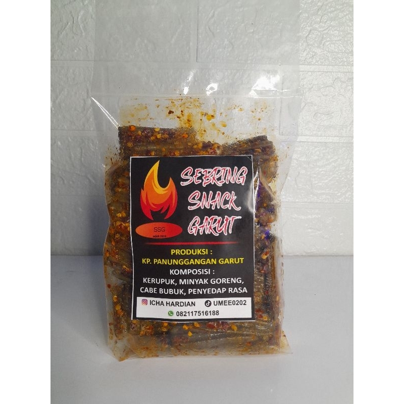 

Seblak kerupuk kering(sebring) , pedas daun jeruk. produk garut.