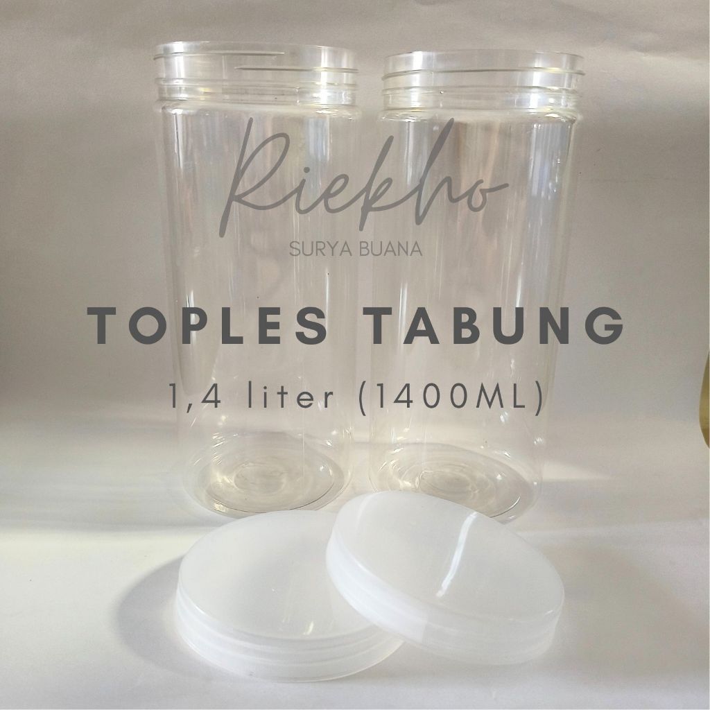 Toples Tabung Cylinder 1400 ml / Toples Jar Plastik Silinder 1400ml / 1,4 Liter (toples+tutup)