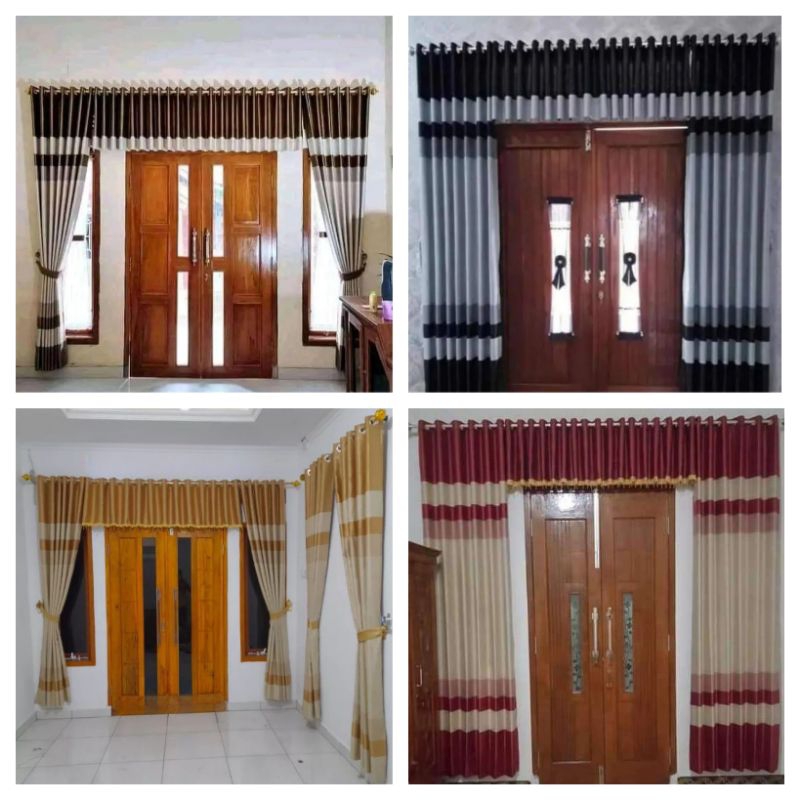 Gorden 1 Set Poni Pintu Depan Bahan Blackout Premium Tirai Pintu Tengah Hordeng Jendela Murah