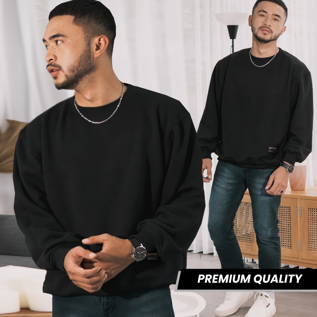 Guten Inc - Sweater Polos Hitam Pria Black Holic ( Hoodie / Crewneck Pria )