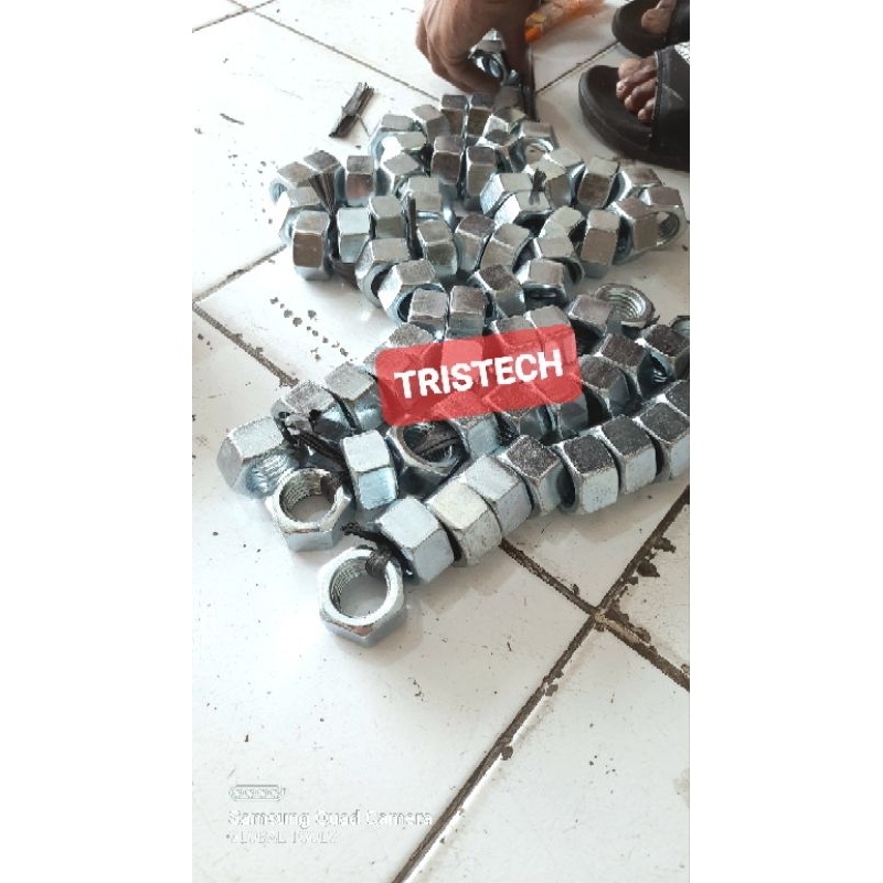 mur galvanis m16 kunci 24 drat 2.0 hex nut galvaniz hex key nut screw nut female nut threaded mur ba