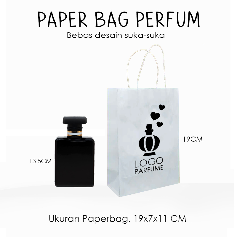 

(+SABLON) Papet Bag Coklat Parfum Mini Uk. 19x7x11 CM / Paper bag polos warna coklat custom bebas desain / Paperbag parfum souvenir wedding packing olshop