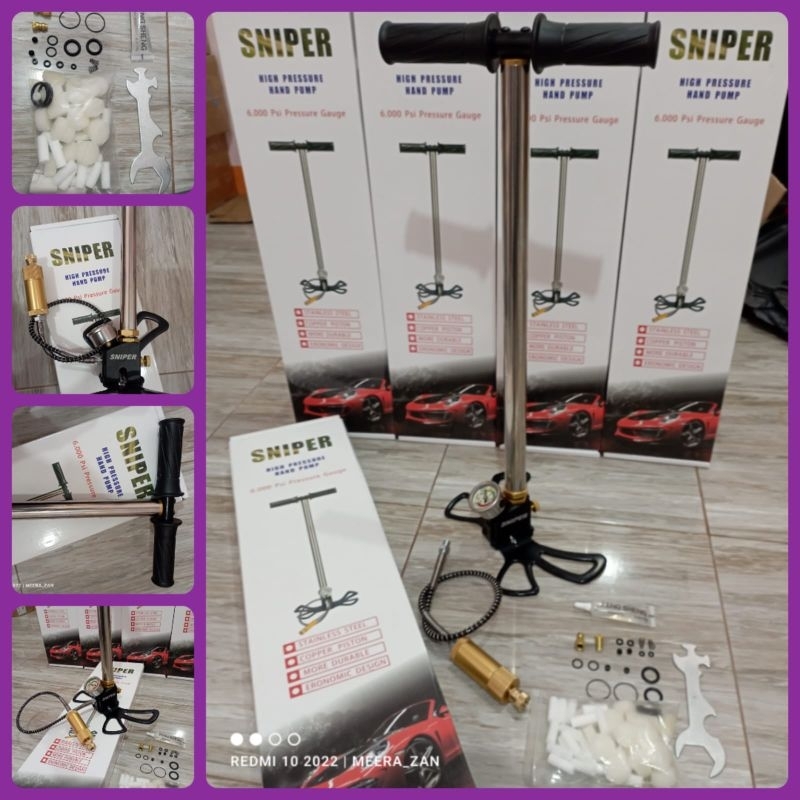 POMPA PCP 3 STAGE FILTER BESAR DI UJUNG SELANG MANOMETER 6000 PSI STAINLEES STEEL, POMPA KOMPA PCP K