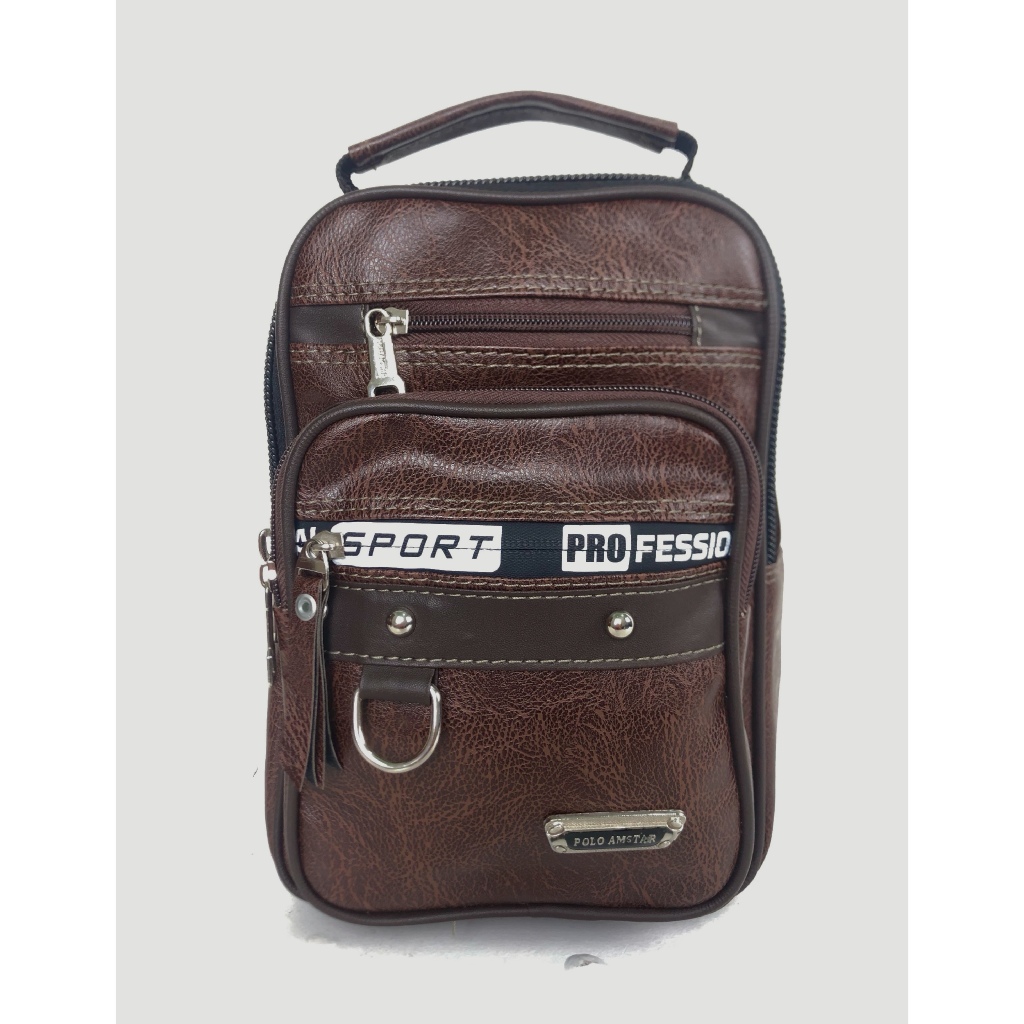 Tas Pria Kulit Import Slingbag Selempang Polo Amstar Office Bag