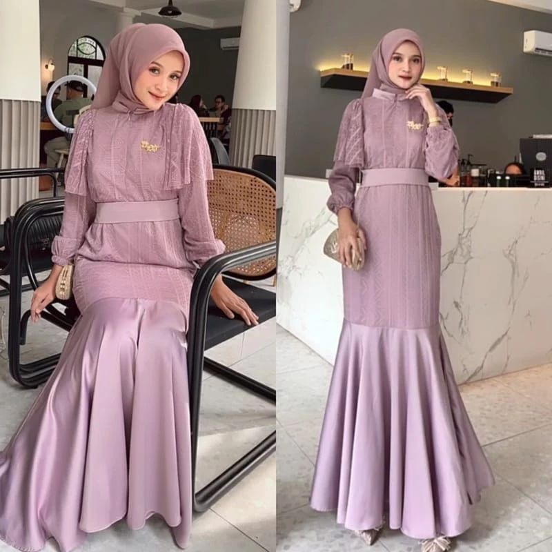 M L XL REALPIC DRESS CELINNE BUSUI BRUKAT MALIKA VELVET SILK FASHION PAKAIAN WANITA BAJU PESTA KONDA