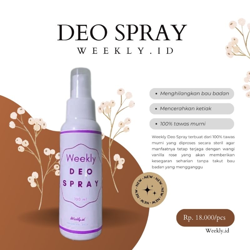 Deodorant Spray Weekly Deo Spray Vanilla Rose Tawas Cair Tawas Murni Deodorant Spray Makassar