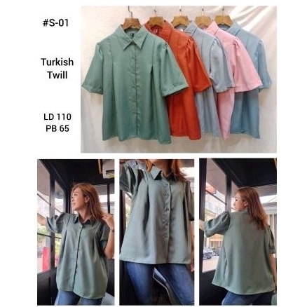 Atasan blouse lengan pendek balon