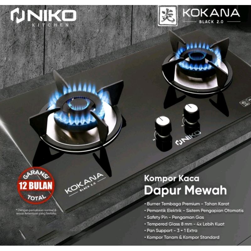 kompor gas niko kokana 2tungku / kompor tanam niko