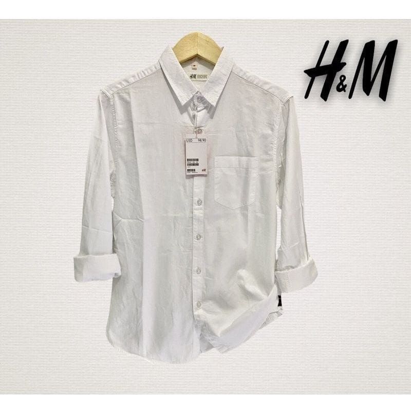 Kemeja Pria Lengan Panjang Tebal 24s | Original Cotton Pique Best Quality Kemeja Casual H&M Premium 