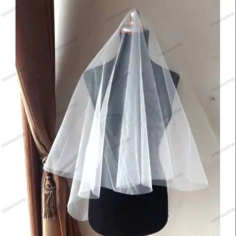 Kain Veil Tile Bridal Shower Per Meter Pasang Sendiri 100cm x 120cm polos putih/kerudung pengantin/v